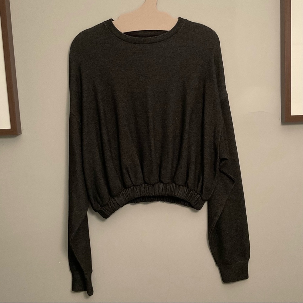 OAK + FORT Charcoal Knit Top, S